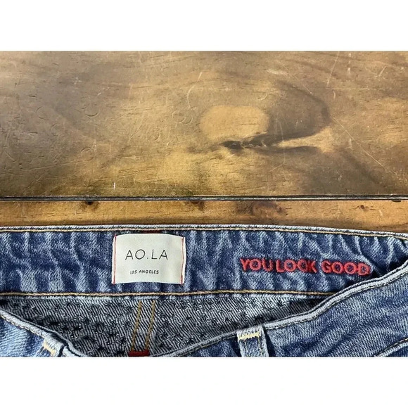 AO.LA You Look Good Skinny Ankle Jeans Studded Size 24 - Picture 4 of 10